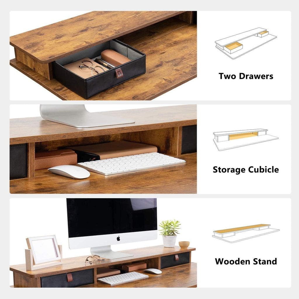48x24 Height Adjustable Standing Desk With Drawers
